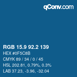 Color code: RGB 15.9 92.2 139 | qconv.com
