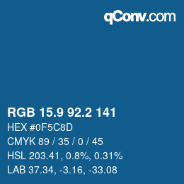 Color code: RGB 15.9 92.2 141 | qconv.com