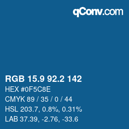 Color code: RGB 15.9 92.2 142 | qconv.com