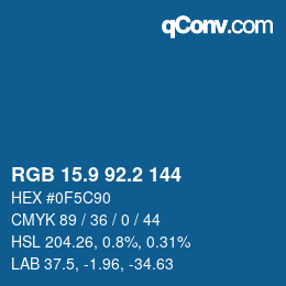 Color code: RGB 15.9 92.2 144 | qconv.com