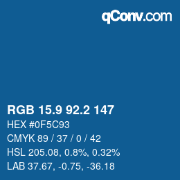 Color code: RGB 15.9 92.2 147 | qconv.com