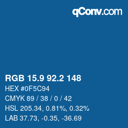 Color code: RGB 15.9 92.2 148 | qconv.com