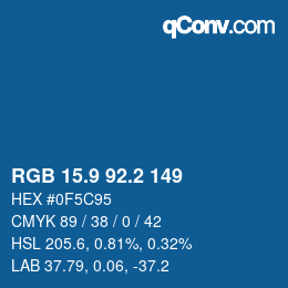 Color code: RGB 15.9 92.2 149 | qconv.com