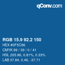 Color code: RGB 15.9 92.2 150 | qconv.com