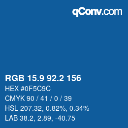 Color code: RGB 15.9 92.2 156 | qconv.com