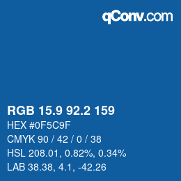 Color code: RGB 15.9 92.2 159 | qconv.com