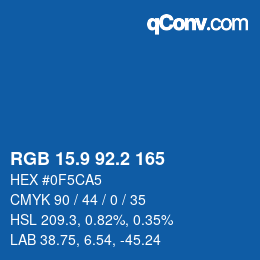 Color code: RGB 15.9 92.2 165 | qconv.com