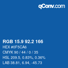 Color code: RGB 15.9 92.2 166 | qconv.com