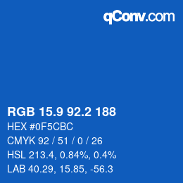 Color code: RGB 15.9 92.2 188 | qconv.com
