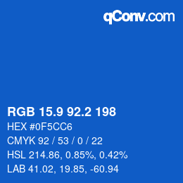 Color code: RGB 15.9 92.2 198 | qconv.com