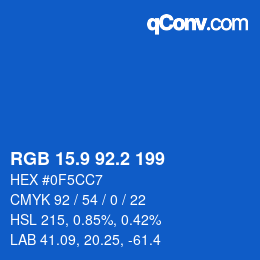 Color code: RGB 15.9 92.2 199 | qconv.com