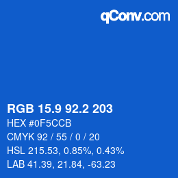 Color code: RGB 15.9 92.2 203 | qconv.com