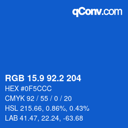 Color code: RGB 15.9 92.2 204 | qconv.com