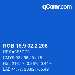 Color code: RGB 15.9 92.2 208 | qconv.com