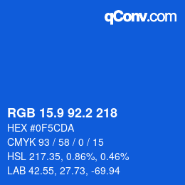 Color code: RGB 15.9 92.2 218 | qconv.com