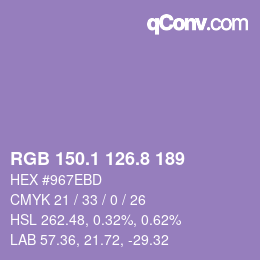 Color code: RGB 150.1 126.8 189 | qconv.com