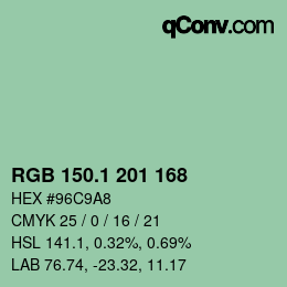 Color code: RGB 150.1 201 168 | qconv.com