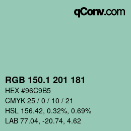 Color code: RGB 150.1 201 181 | qconv.com