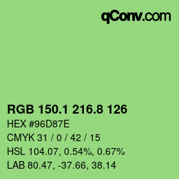 カラーコード: RGB 150.1 216.8 126 | qconv.com