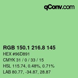 カラーコード: RGB 150.1 216.8 145 | qconv.com