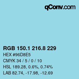 Color code: RGB 150.1 216.8 229 | qconv.com