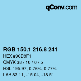 Color code: RGB 150.1 216.8 241 | qconv.com