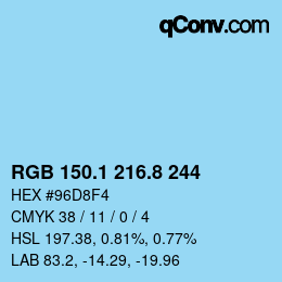 Color code: RGB 150.1 216.8 244 | qconv.com
