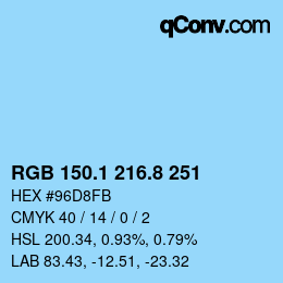 Color code: RGB 150.1 216.8 251 | qconv.com