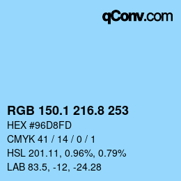 Color code: RGB 150.1 216.8 253 | qconv.com