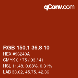 Color code: RGB 150.1 36.8 10 | qconv.com