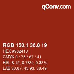 Color code: RGB 150.1 36.8 19 | qconv.com