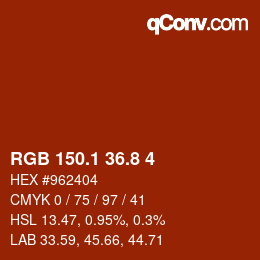 Color code: RGB 150.1 36.8 4 | qconv.com
