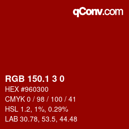 カラーコード: RGB 150.1 3 0 | qconv.com