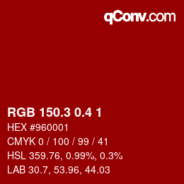 カラーコード: RGB 150.3 0.4 1 | qconv.com