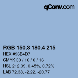 カラーコード: RGB 150.3 180.4 215 | qconv.com