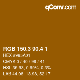 カラーコード: RGB 150.3 90.4 1 | qconv.com