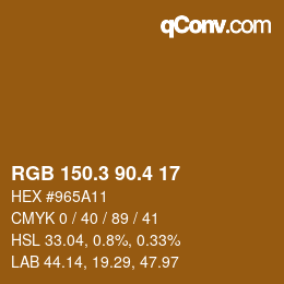 カラーコード: RGB 150.3 90.4 17 | qconv.com