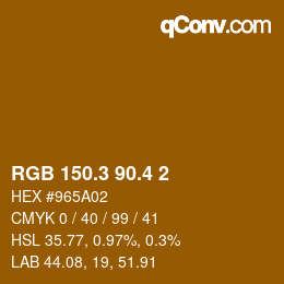 カラーコード: RGB 150.3 90.4 2 | qconv.com