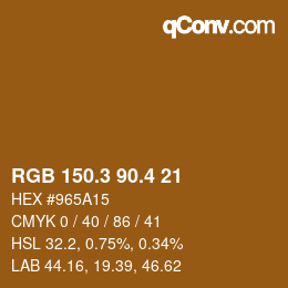 カラーコード: RGB 150.3 90.4 21 | qconv.com