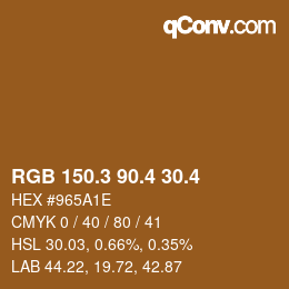 カラーコード: RGB 150.3 90.4 30.4 | qconv.com