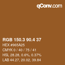 カラーコード: RGB 150.3 90.4 37 | qconv.com