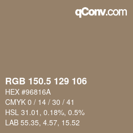 Color code: RGB 150.5 129 106 | qconv.com