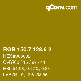 カラーコード: RGB 150.7 128.6 2 | qconv.com