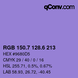 カラーコード: RGB 150.7 128.6 213 | qconv.com