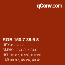カラーコード: RGB 150.7 38.6 8 | qconv.com
