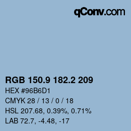 Color code: RGB 150.9 182.2 209 | qconv.com