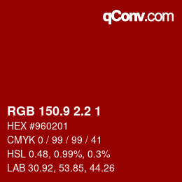 カラーコード: RGB 150.9 2.2 1 | qconv.com