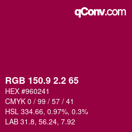 カラーコード: RGB 150.9 2.2 65 | qconv.com