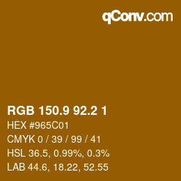 カラーコード: RGB 150.9 92.2 1 | qconv.com