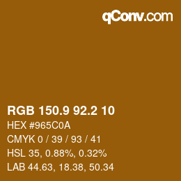カラーコード: RGB 150.9 92.2 10 | qconv.com